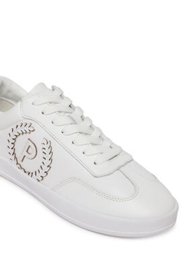 Pollini Sneakersy SA15192G1MXA113A Biały. Kolor: biały. Materiał: skóra
