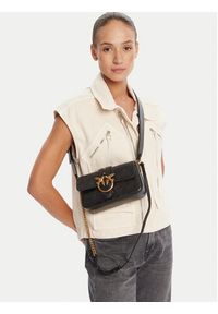 Pinko - PINKO Torebka Love One Mini Slouchy Fl PE 25 PLTT 104340 A2C2 Czarny. Kolor: czarny. Materiał: skórzane #3