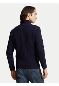 Polo Ralph Lauren Sweter 710876766002 Granatowy Regular Fit. Typ kołnierza: polo. Kolor: niebieski. Materiał: wełna #3