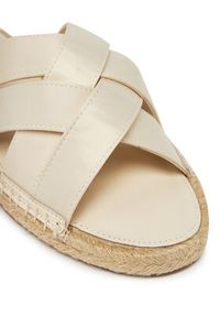 TOMMY HILFIGER - Tommy Hilfiger Espadryle Satin Espadrille Mule FW0FW08502 Beżowy. Kolor: beżowy. Materiał: materiał #2