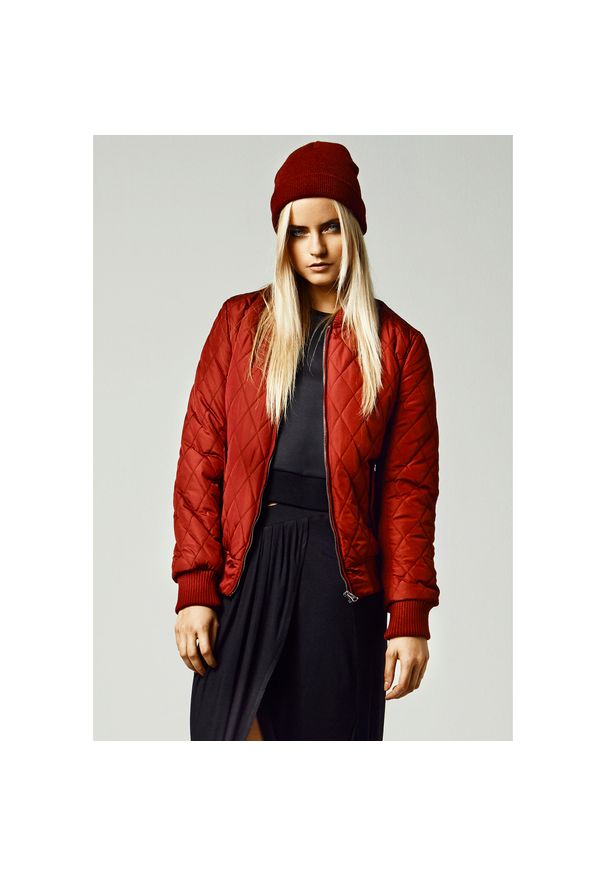 Urban Classics - Parka dla kobiet Urban Classic diamond nylon. Kolor: czerwony, wielokolorowy, brązowy. Materiał: nylon. Sezon: zima