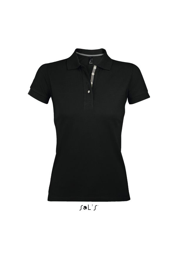 SOL'S - Damska koszulka polo Sol's Portland. Typ kołnierza: polo. Kolor: czarny