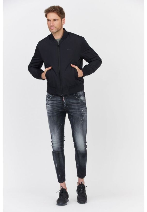 Emporio Armani - EMPORIO ARMANI Dwustronna kurtka męska w logo, Rozmiar 50. Kolor: czarny