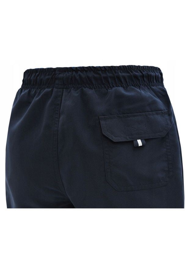 Spodenki Plażowe (Kąpielówki) - Pako Jeans - Granat, Biały Pas. Kolor: niebieski. Materiał: poliester