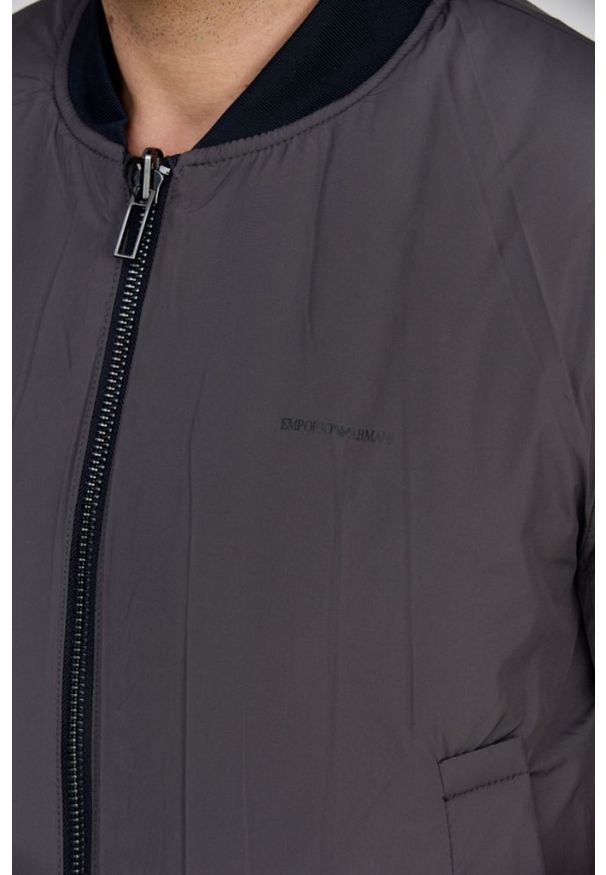 Emporio Armani - EMPORIO ARMANI Dwustronna kurtka męska w moro. Kolor: czarny. Wzór: moro