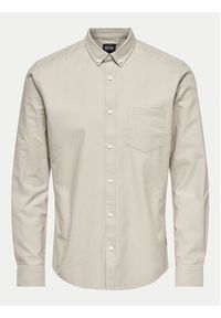 Only & Sons Koszula Alvaro 22006479 Beżowy Slim Fit. Kolor: beżowy. Materiał: bawełna, syntetyk #6