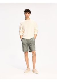 Reserved - Szorty jogger regular fit - jasny zielony. Kolor: zielony. Materiał: tkanina, bawełna