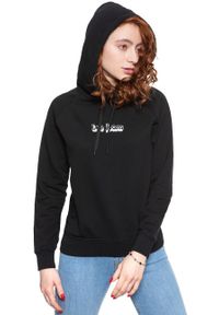 Lee - BLUZA LEE DAMSKA HOODIE BLACK L53WTX01. Okazja: na uczelnię, na co dzień. Typ kołnierza: kaptur. Materiał: bawełna, jeans, denim, materiał. Wzór: nadruk. Sezon: lato. Styl: sportowy, casual