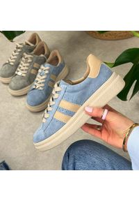 Niebieskie skórzane półbuty damskie Filippo Dp7499/26. Okazja: na co dzień. Kolor: niebieski. Materiał: skóra, zamsz. Szerokość cholewki: normalna. Sezon: jesień, wiosna. Obcas: na platformie. Styl: klasyczny, casual, elegancki #1