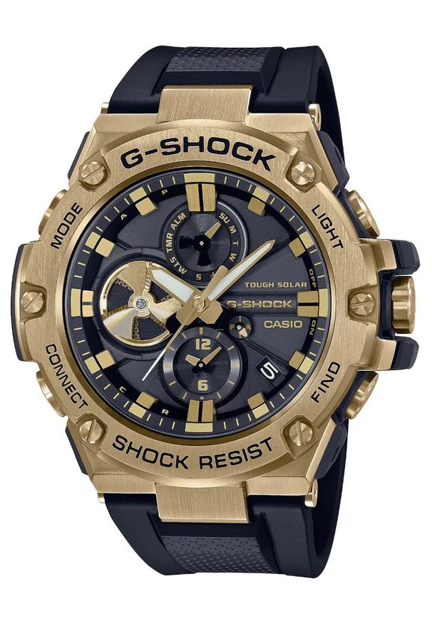 G-Shock - Zegarek Męski G-SHOCK Bluetooth Sync G-Steel GST-B100GB-1A9ER. Rodzaj zegarka: cyfrowe. Materiał: tworzywo sztuczne. Styl: sportowy