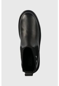 Karl Lagerfeld sztyblety skórzane KOMBAT KC damskie kolor czarny na płaskim obcasie KL45340. Nosek buta: okrągły. Kolor: czarny. Materiał: skóra. Obcas: na obcasie. Wysokość obcasa: niski #5