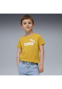 Puma - Dziecięca koszulka ESS z logo No. 1 PUMA Archive Gold Yellow. Kolor: żółty. Materiał: guma. Wzór: nadruk. Sport: joga i pilates