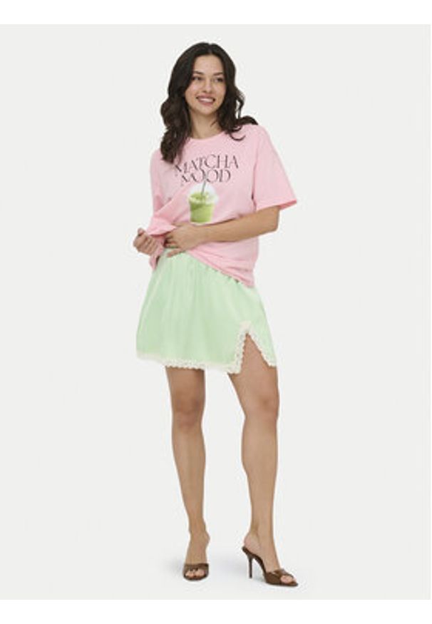 only - ONLY T-Shirt Vivvi 15346761 Różowy Regular Fit. Kolor: różowy. Materiał: bawełna