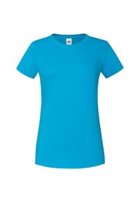 FRUIT OF THE LOOM - Koszulka Damska Z Bawełny Czesanej Iconic. Kolor: niebieski. Materiał: bawełna. Sport: turystyka piesza #1