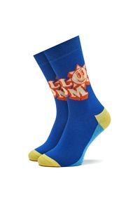 Happy-Socks - Happy Socks Skarpety wysokie damskie P000500 Granatowy. Kolor: niebieski. Materiał: materiał, bawełna