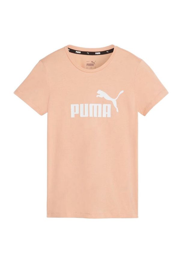 Puma - T-shirt Damski Logo Essential. Kolor: żółty, pomarańczowy, wielokolorowy