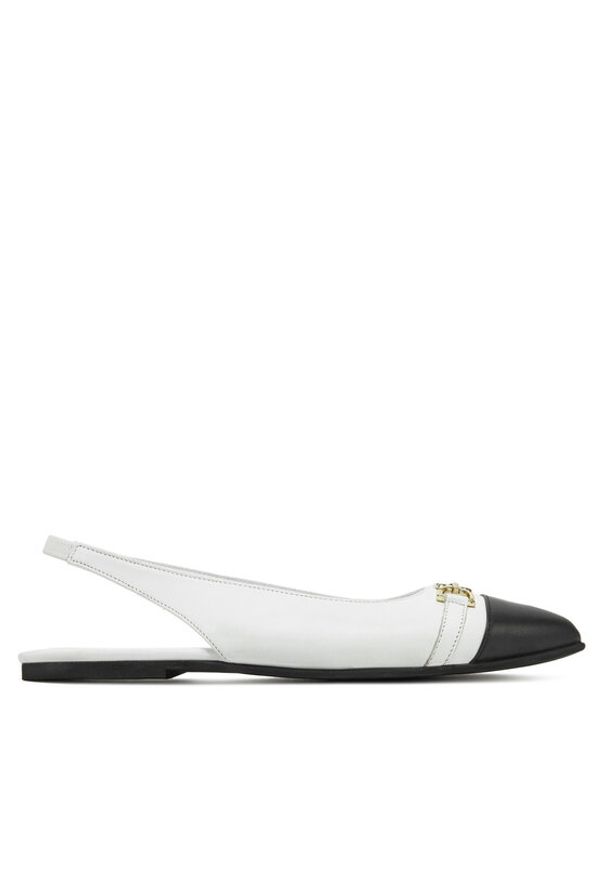 TwinSet - TWINSET Baleriny 251GCJ026 Biały. Kolor: biały. Materiał: skóra