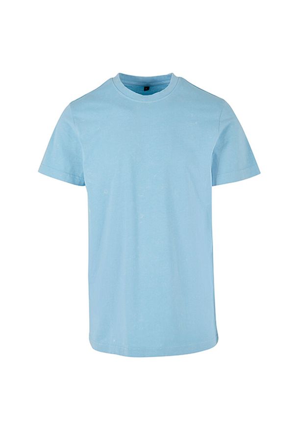 BUILD YOUR BRAND - Koszulka Z Okrągłym Dekoltem Dla Dorosłych Unisex Acid Wash. Kolor: niebieski
