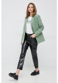 Vero Moda marynarka kolor zielony jednorzędowa gładka. Okazja: na co dzień. Kolor: zielony. Wzór: gładki. Styl: casual #5