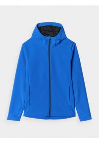 4f - 4F Kurtka softshell wiatroodporna membrana 5000 męska - niebieska XXL. Typ kołnierza: kaptur. Kolor: niebieski. Materiał: softshell. Technologia: Windstopper. Sezon: zima
