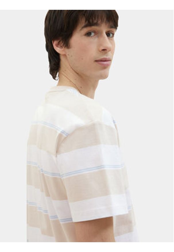 Tom Tailor Denim T-Shirt 1040844 Beżowy Relaxed Fit. Kolor: beżowy. Materiał: bawełna