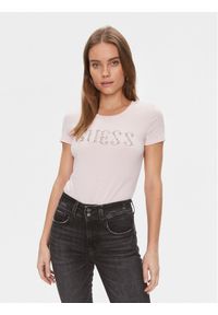 Guess T-Shirt W4RI39 J1314 Różowy Slim Fit. Kolor: różowy. Materiał: bawełna #1