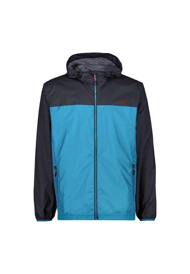 Kurtka przeciwdeszczowa z kapturem CMP. Typ kołnierza: kaptur. Kolor: niebieski. Sport: turystyka piesza