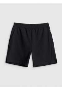 4f - 4F Spodenki dresowe męskie - czarne L. Kolor: czarny. Materiał: dresówka. Sezon: lato #1