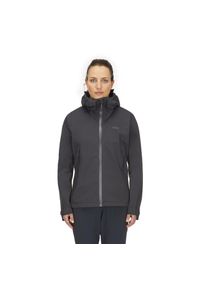 Kurtka przeciwdeszczowa damska Rab Women's Downpour Light Jacket z kapturem. Typ kołnierza: kaptur. Kolor: szary