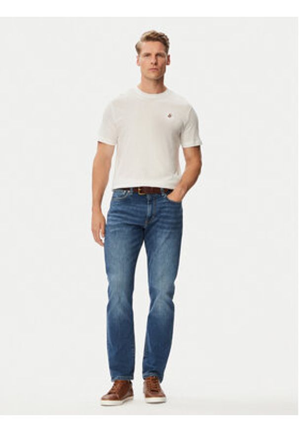 Beverly Hills Polo Club T-Shirt P-SS26M-TS450030WHT Biały Regular Fit. Typ kołnierza: polo. Kolor: biały. Materiał: bawełna