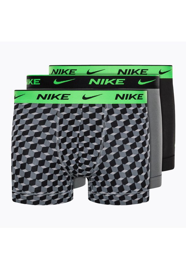 Bokserki męskie Nike Everyday Cotton Stretch Trunk 3 pary. Kolor: zielony, wielokolorowy, szary