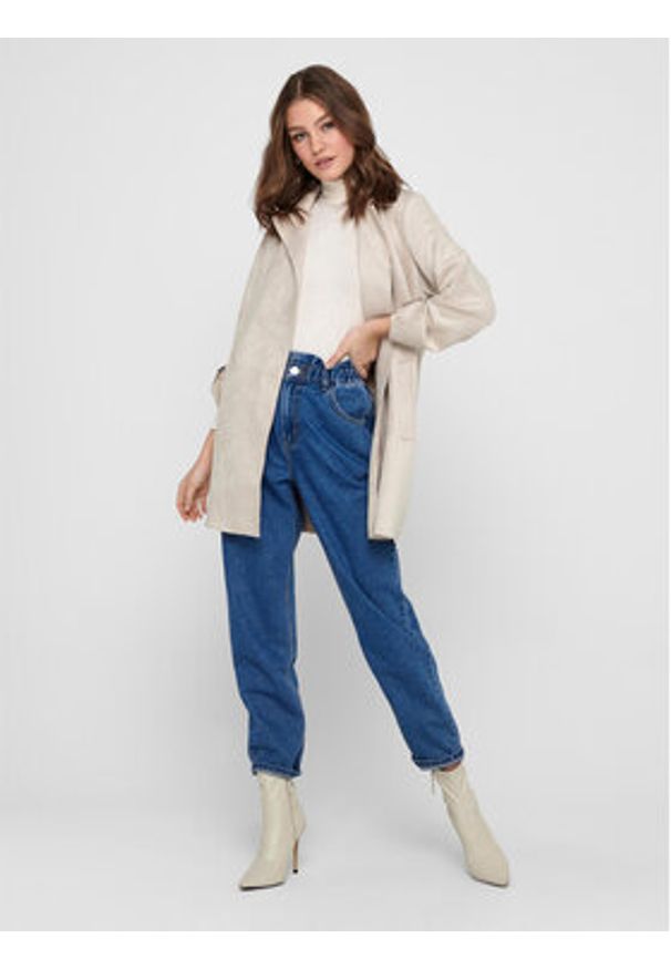 only - ONLY Płaszcz z imitacji skóry Joline 15179864 Beżowy Regular Fit. Kolor: beżowy. Materiał: skóra