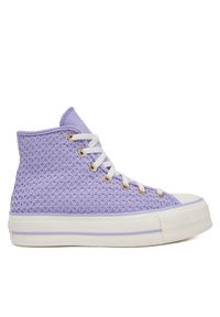 Converse Trampki Chuck Taylor All Star Lift Platform Knit Kadın Mor A13644C Fioletowy. Kolor: fioletowy. Materiał: materiał. Obcas: na platformie #1