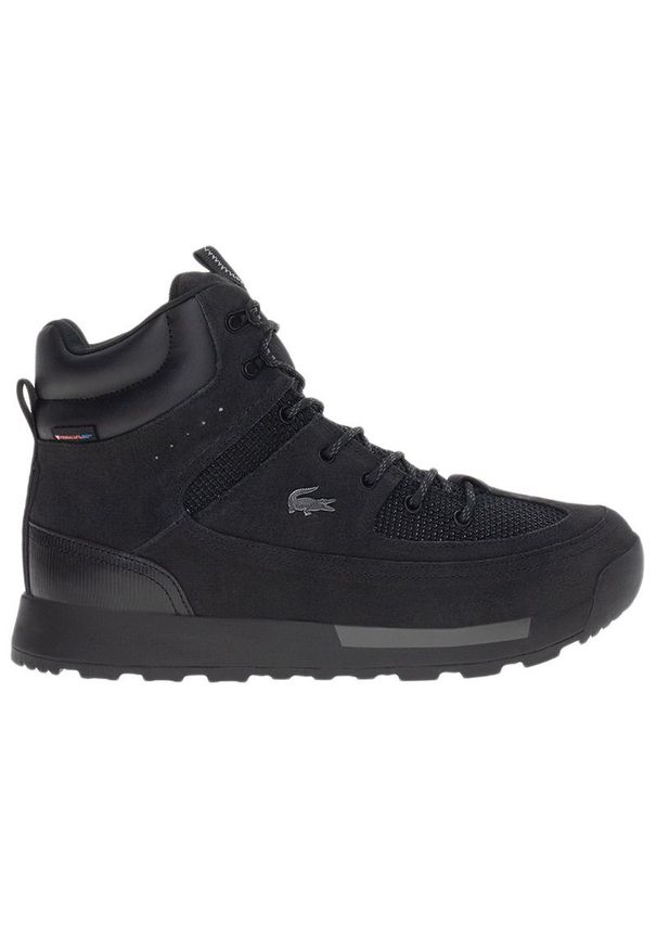 Buty Lacoste Urban Breaker 748CMA0015-237 - czarne. Zapięcie: sznurówki. Kolor: czarny. Materiał: zamsz, materiał, skóra, guma. Szerokość cholewki: normalna. Sezon: zima
