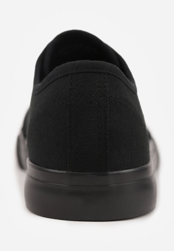 Born2be - Czarne Klasyczne Trampki w Minimalistycznym Stylu Aroadella. Okazja: na co dzień. Kolor: czarny. Materiał: jeans. Styl: klasyczny