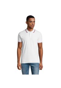 SOL'S - Męska Koszulka Polo Prestige. Typ kołnierza: polo. Kolor: biały