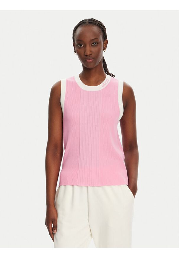 Liu Jo Sport Sweter TA5092 MS022 Różowy Regular Fit. Kolor: różowy. Materiał: syntetyk. Styl: sportowy
