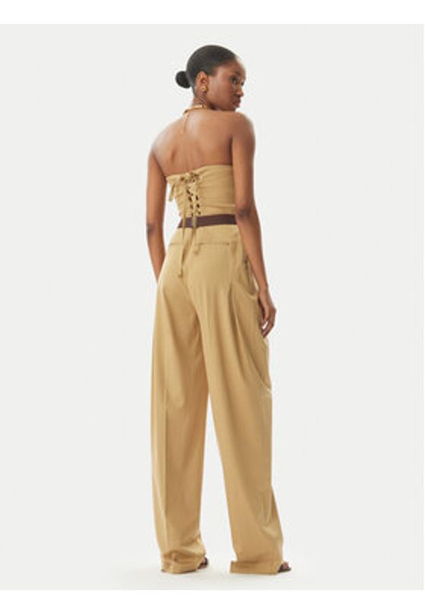 Elisabetta Franchi Kombinezon TU05152E2 032 Beżowy Regular Fit. Kolor: beżowy. Materiał: syntetyk