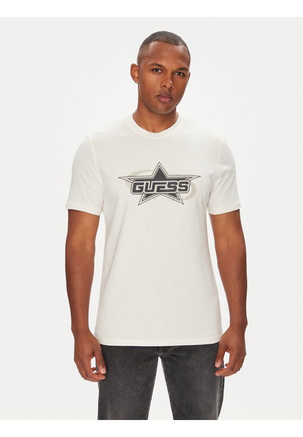 Guess T-Shirt Z5YI02 I3Z14 Biały Regular Fit. Kolor: biały. Materiał: bawełna