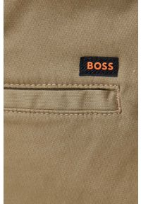 BOSS Orange - Boss Orange spodnie męskie kolor zielony proste. Okazja: na co dzień. Kolor: zielony. Materiał: tkanina. Styl: casual #4