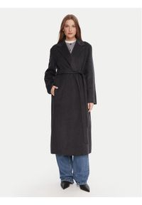 TOMMY HILFIGER - Tommy Hilfiger Płaszcz wełniany WW0WW47286 Szary Regular Fit. Kolor: szary. Materiał: syntetyk #1