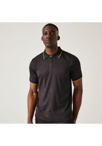 Regatta - Męska koszulka polo Nagate. Typ kołnierza: polo. Kolor: czarny. Materiał: poliester, tkanina. Długość rękawa: krótki rękaw. Długość: krótkie. Sport: turystyka piesza #1