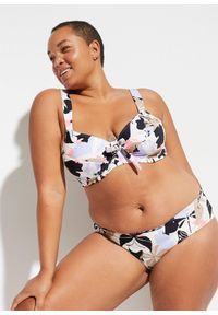 bonprix - Bikini minimizer (2 części). Kolor: biały. Materiał: materiał. Wzór: nadruk