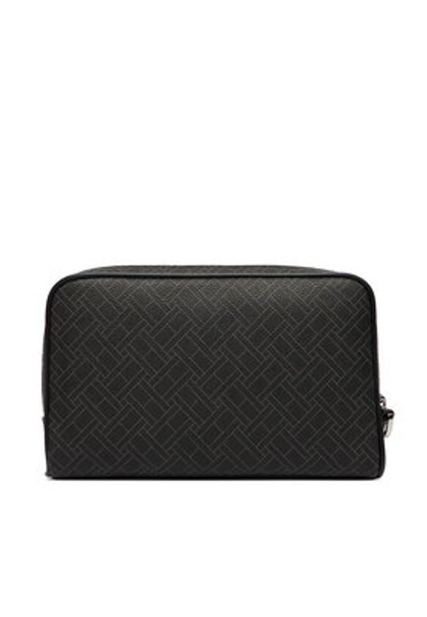 TOMMY HILFIGER - Tommy Hilfiger Kosmetyczka Th Flag Monogram Pouch AM0AM14146 Czarny. Kolor: czarny. Materiał: skóra