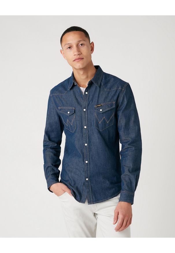 Wrangler - KOSZULA MĘSKA WRANGLER LS WESTERN SHIRT DARK STONE W5F25K098 112130116