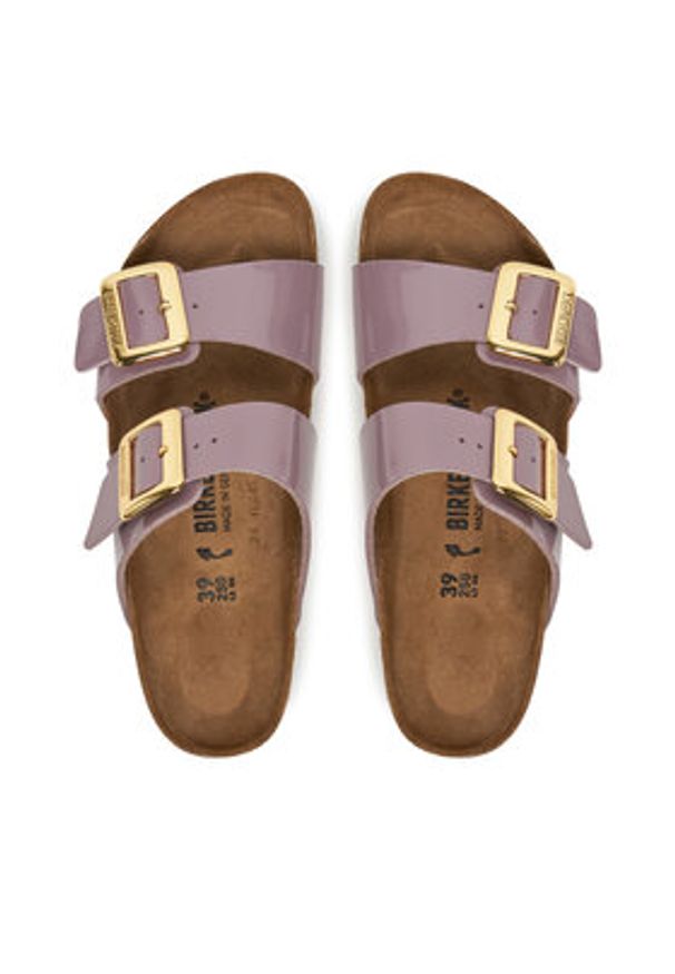 Birkenstock Klapki Sydney Cushion Buckle 1029473 Beżowy. Kolor: beżowy. Materiał: skóra