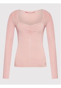 Guess Bluzka W2YR12 Z30K0 Różowy Slim Fit. Kolor: różowy. Materiał: wiskoza #4