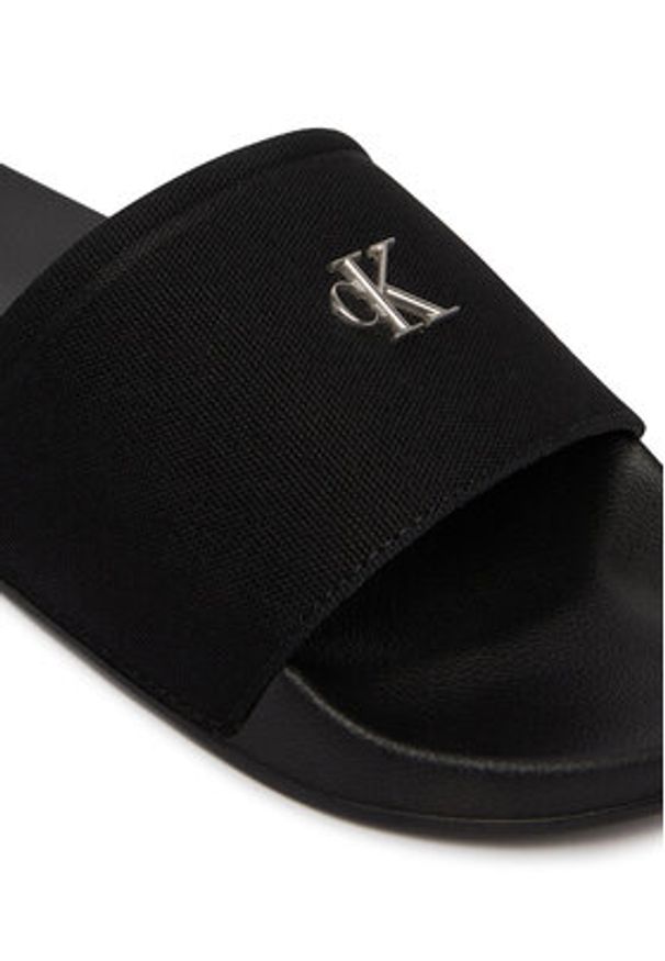 Calvin Klein Klapki Nemo - Canvas Signature Logo Sliders HW0HW02960 Czarny. Kolor: czarny. Materiał: materiał