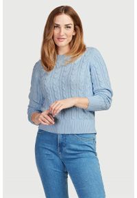 Cellbes - Sweter w warkocze z bawełny ekologicznej. Kolor: niebieski. Materiał: bawełna. Długość rękawa: długi rękaw. Długość: długie #1