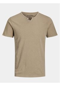 Jack & Jones - Jack&Jones T-Shirt Split 12164972 Beżowy Standard Fit. Kolor: beżowy. Materiał: bawełna #4